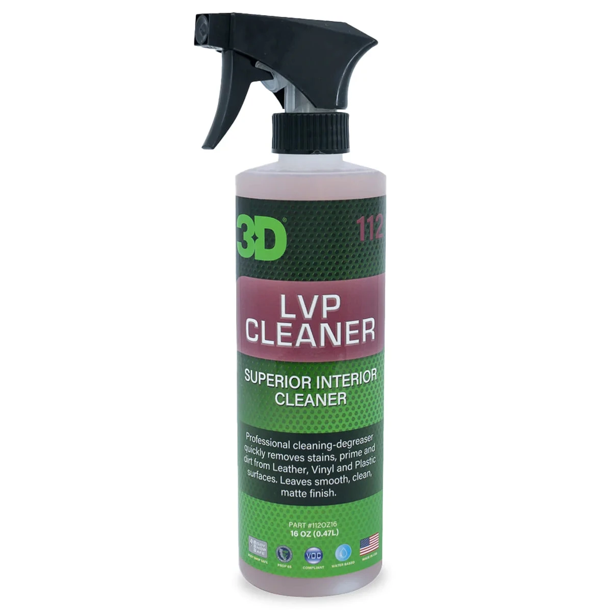 3D LVP (Leather, Vinyl & Plastic) Cleaner 16oz (473ml) 1 3D LVP (Leather, Vinyl & Plastic) Cleaner 16oz (473ml)
