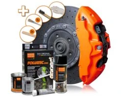 Foliatec Brake Caliper Paint Kit (Various Colours) -Interior Clean Shop FOLIATEC 2183 Bremssattel Lack Set NEON orange 01