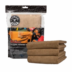 Chemical Guys Workhorse Professional Grade Tan Microfibre Towel 16' X 16' (3 Pack)
