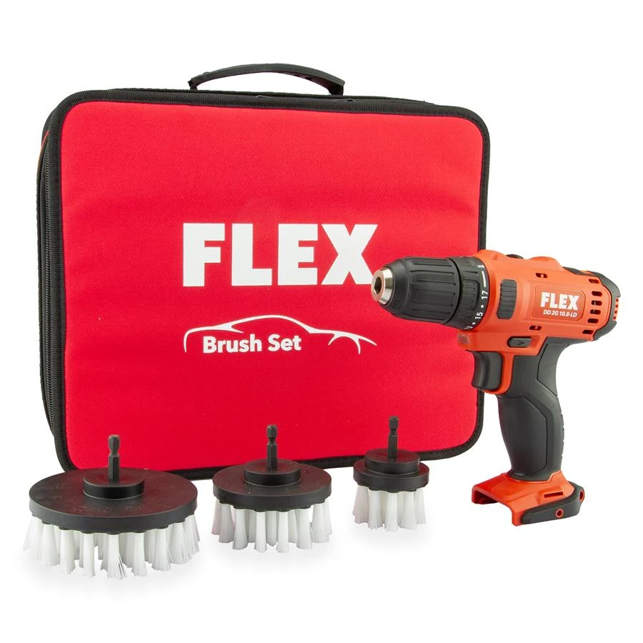 Flex DD 2G 10.8-LD Drill Driver Set With 3x Carpet Brushes 1 Flex DD 2G 10.8-LD Drill Driver Set With 3x Carpet Brushes